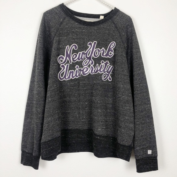 Tops - NYU Gray Oversized Crew Neck Sweatshirt Size XL